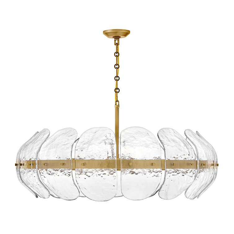 Heritage Brass 6-Light Drum Chandelier with Clear Glass Panels