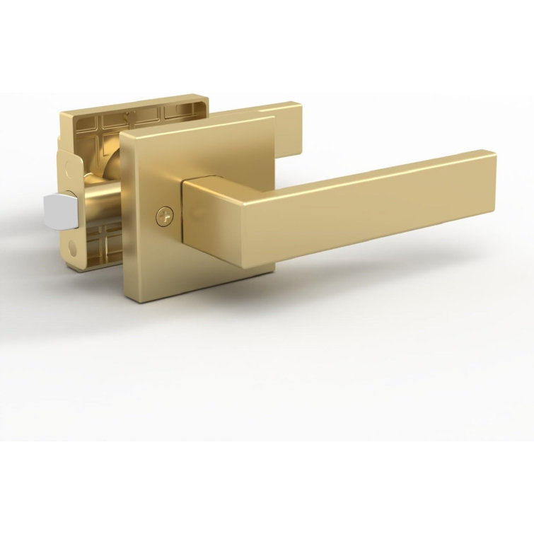 Satin Brass Modern Passage Door Lever Handle