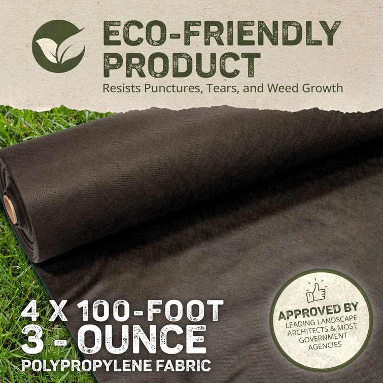Pro 3-Oz Black Polypropylene 48.2'' Weed Barrier Landscape Fabric