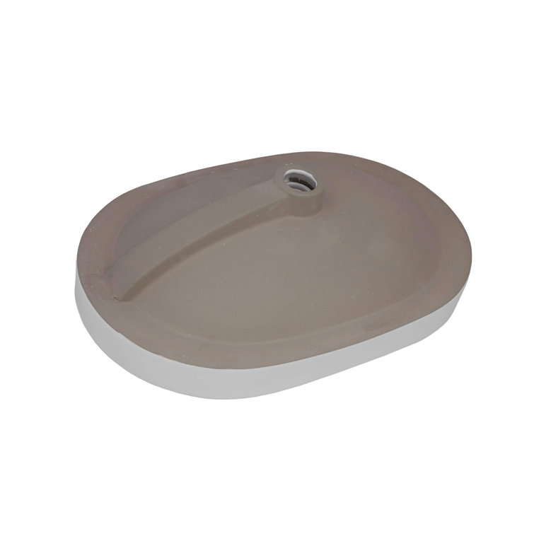 Ruvati 24'' White Ceramic Oval Bathroom Sink with Overflow