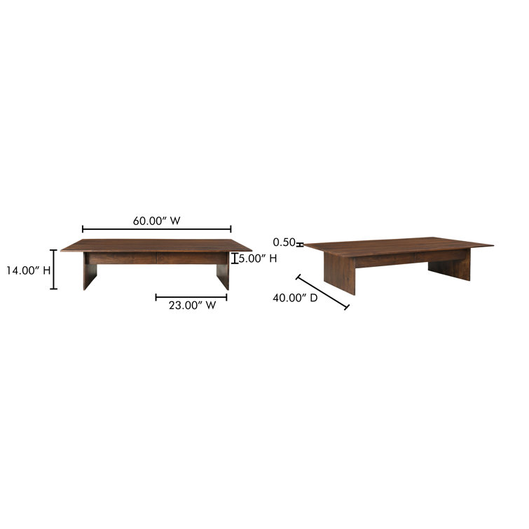 Everett Solid Mango Wood Coffee Table with Storage