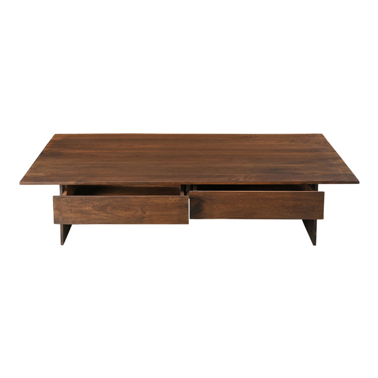 Everett Solid Mango Wood Coffee Table with Storage