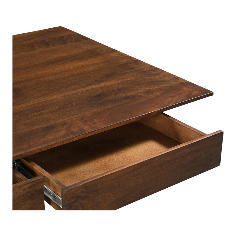 Everett Solid Mango Wood Coffee Table with Storage
