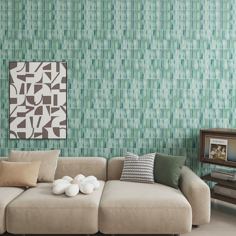 Colorido Green Glossy Ceramic 4x12 Wall Tile