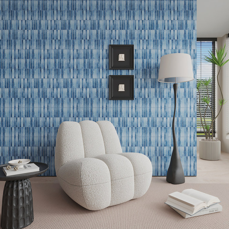 Colorido Blue Ceramic 4" x 12" Glossy Wall Tile