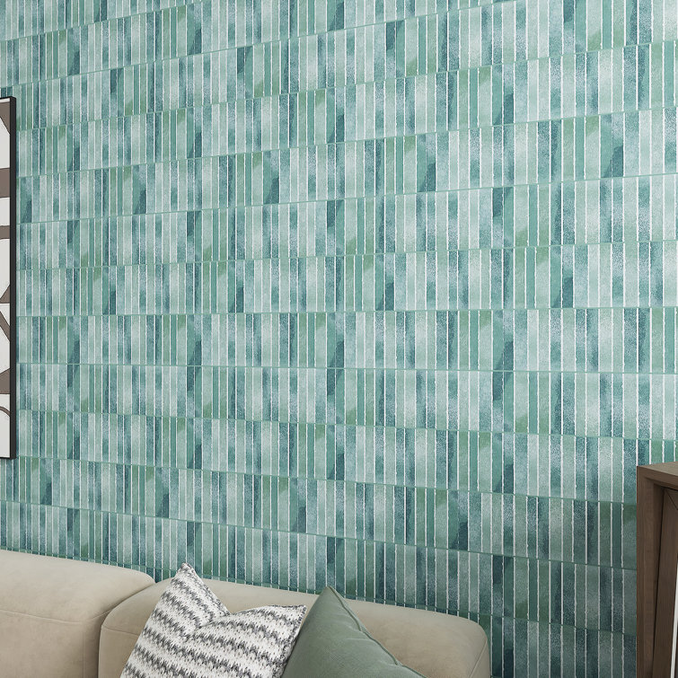 Teal Glossy Fluted Ceramic 4x12 Wall Tile