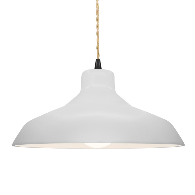 Handmade Bisque Ceramic Dome Pendant Light with Matte Black Finish