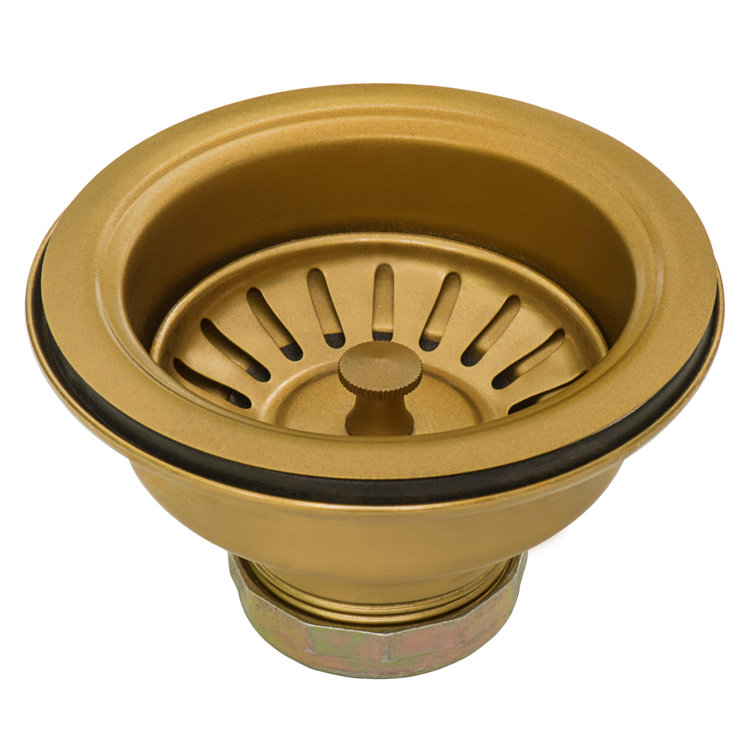 Matte Gold Satin Brass Kitchen Sink Basket Strainer