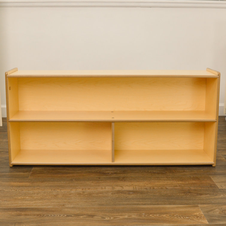 Little Explorer's Natural Wood 2-Cubby Kids Storage Shelf