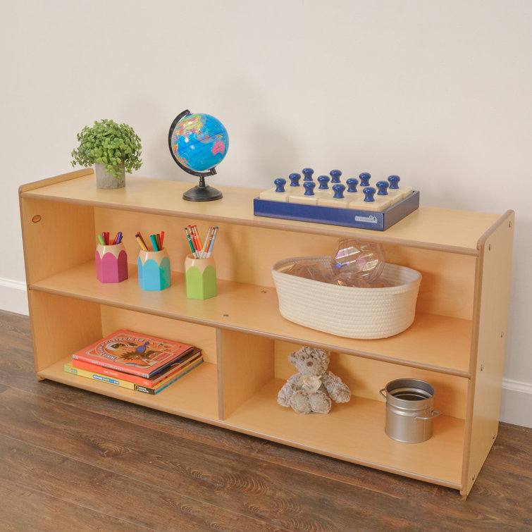 Little Explorer's Natural Wood 2-Cubby Kids Storage Shelf