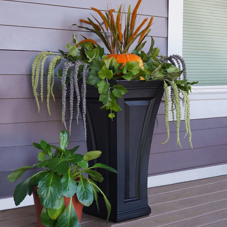 Cambridge Tall Black Polyethylene Outdoor Planter