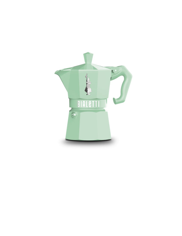 Mint Green Aluminum Vintage-Style 3-Cup Moka Coffee Maker