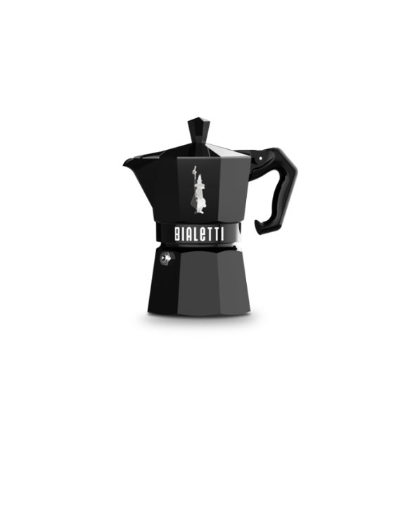 Bialetti Black Aluminum 3-Cup Stovetop Espresso Maker