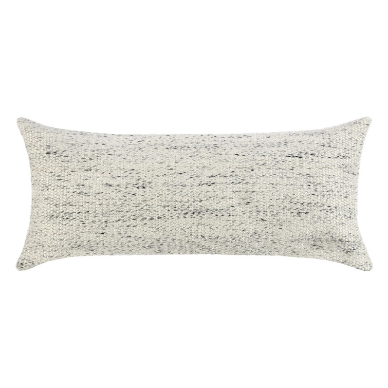 Ivory Recycled Fabric Long Lumbar Throw Pillow