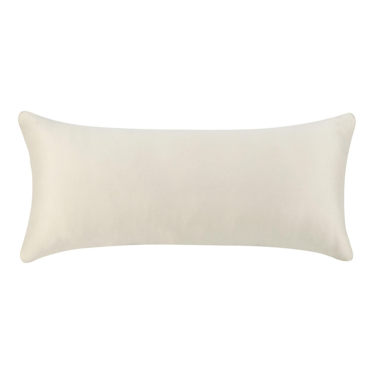 Ivory Recycled Fabric Long Lumbar Throw Pillow