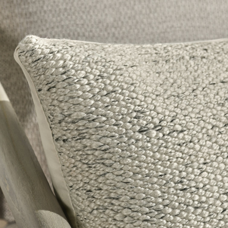Ivory Recycled Fabric Long Lumbar Throw Pillow