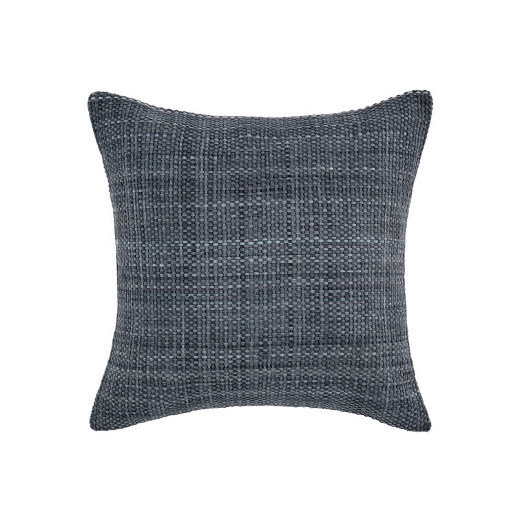 Midnight Blue Genuine Suede Leather Throw Pillow