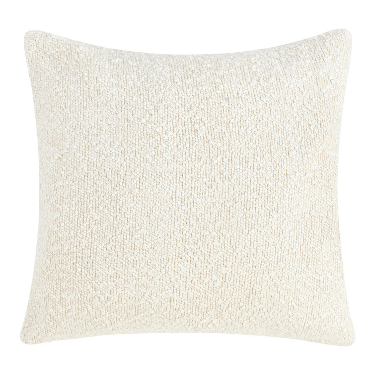 Ivory Rectangular Embroidered Cotton Blend Lumbar Pillow