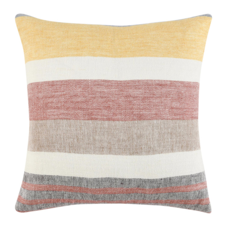 Crawford Striped Linen Throw Pillow
