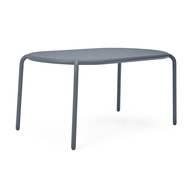 Elephant Gray Powder-Coated Aluminum Outdoor Dining Table