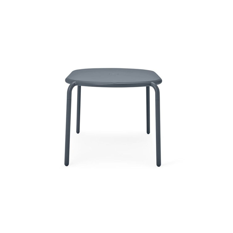 Elephant Gray Powder-Coated Aluminum Outdoor Dining Table