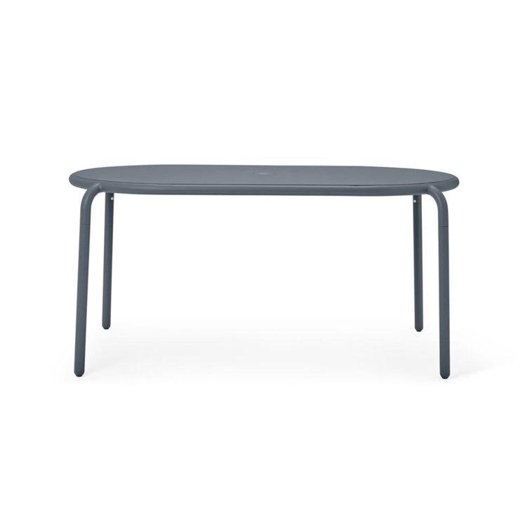 Elephant Gray Powder-Coated Aluminum Outdoor Dining Table