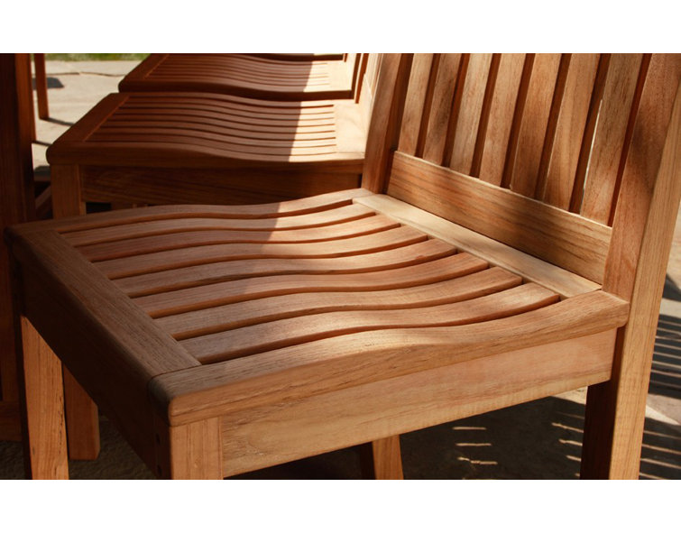 Teak 13-Piece Extendable Rectangular Dining Set with Stackable Chairs