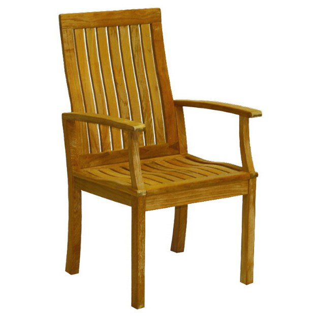 Teak 13-Piece Extendable Rectangular Dining Set with Stackable Chairs