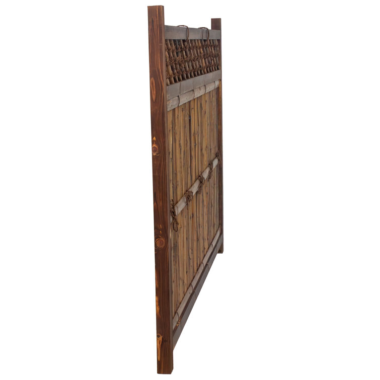 4 ft. x 5 ft. Dark Bamboo and Wood Zen Garden Fence Panel