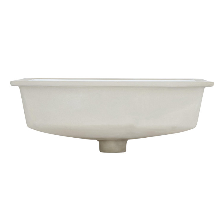 Euric 20" White Ceramic Rectangular Undermount Bathroom Sink