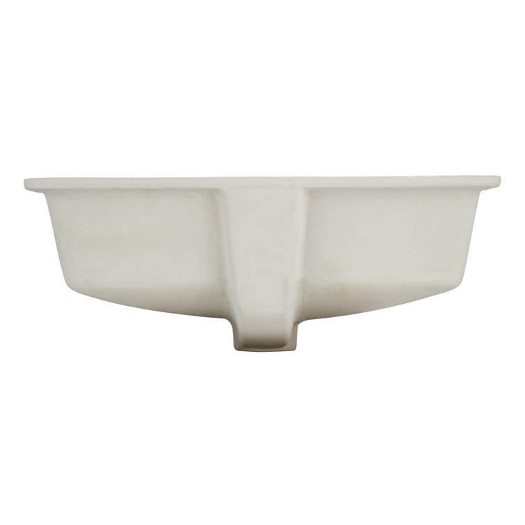 Euric 20" White Ceramic Rectangular Undermount Bathroom Sink