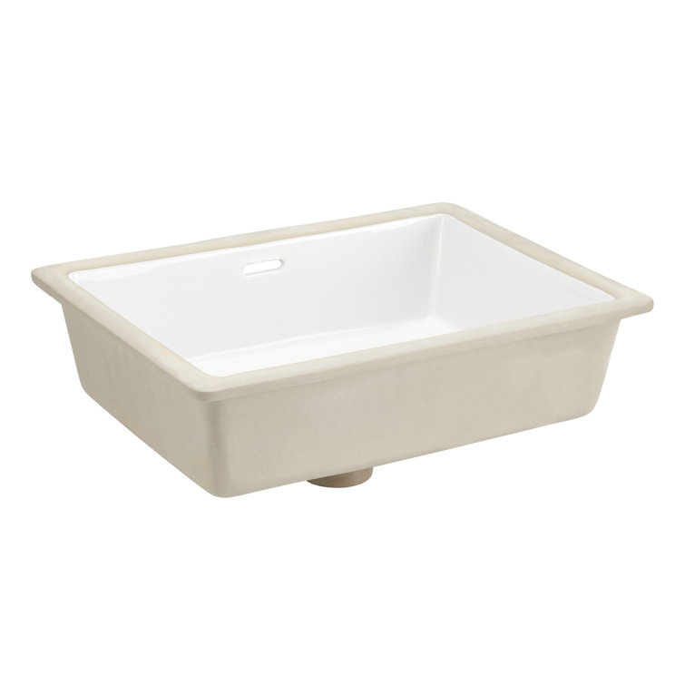 Euric 20" White Ceramic Rectangular Undermount Bathroom Sink