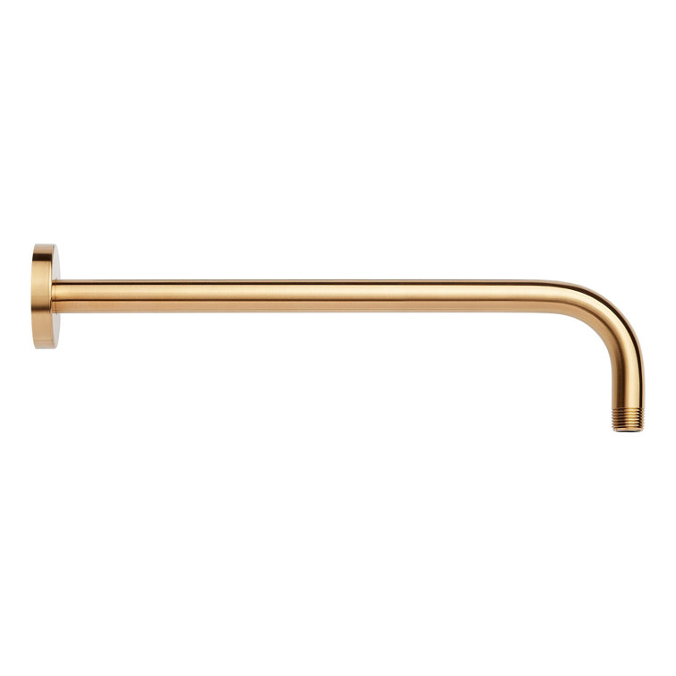 Brushed Gold 12" Stainless Steel Wall-Mount Shower Arm