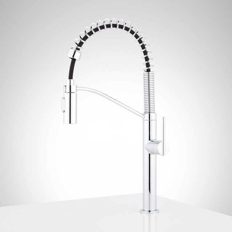 Chrome Single Handle Pull Down Kitchen Faucet with Spray