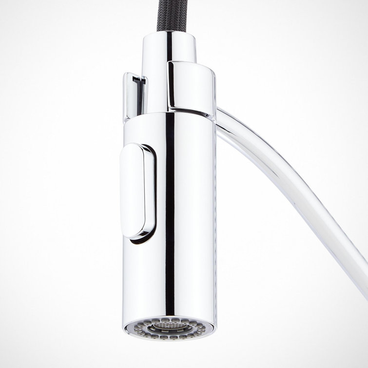 Chrome Single Handle Pull Down Kitchen Faucet with Spray