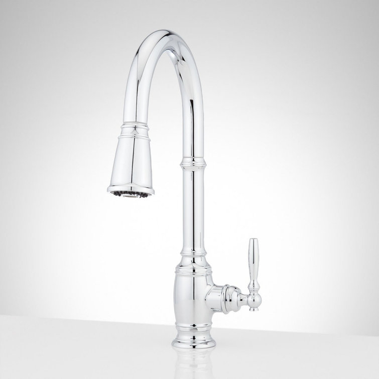 Chrome High-Arch Pull-Down Kitchen Faucet with Spray