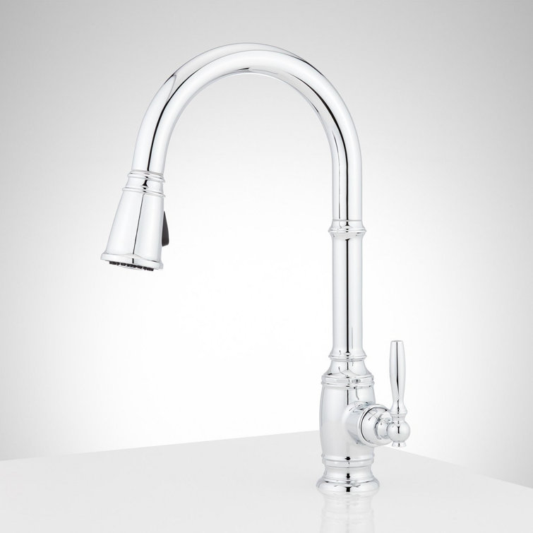 Chrome High-Arch Pull-Down Kitchen Faucet with Spray