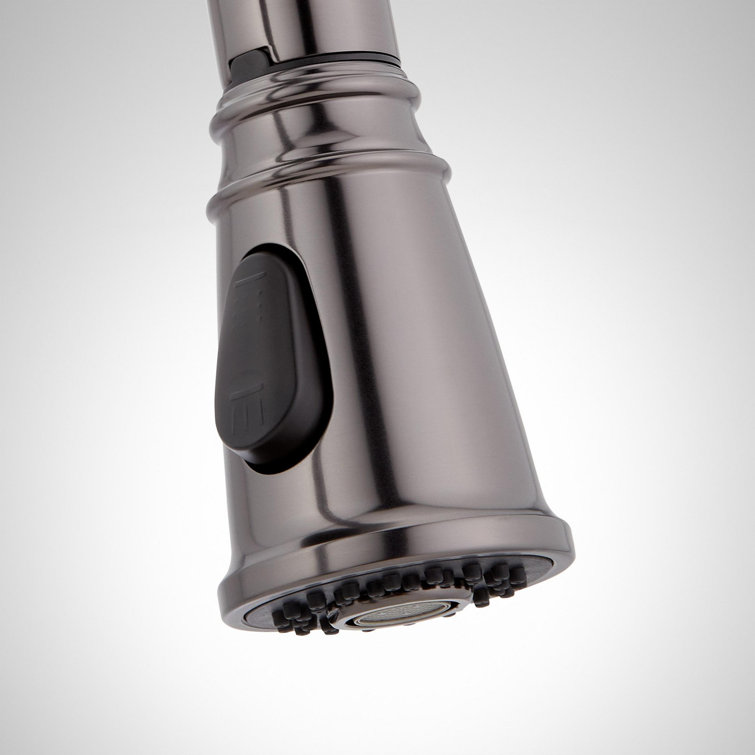 Gunmetal High-Arch Pull-Down Kitchen Faucet with Lever Handle