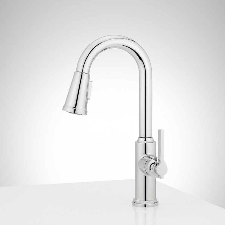 Chrome Single Hole Pull Down Bar Faucet with Spray