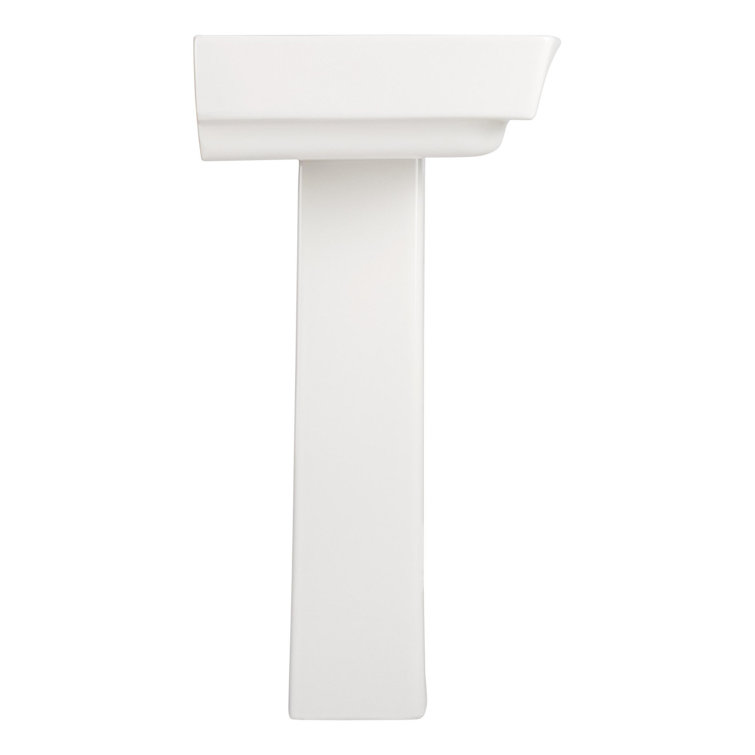 Pentero 23" White Fireclay Pedestal Bathroom Sink