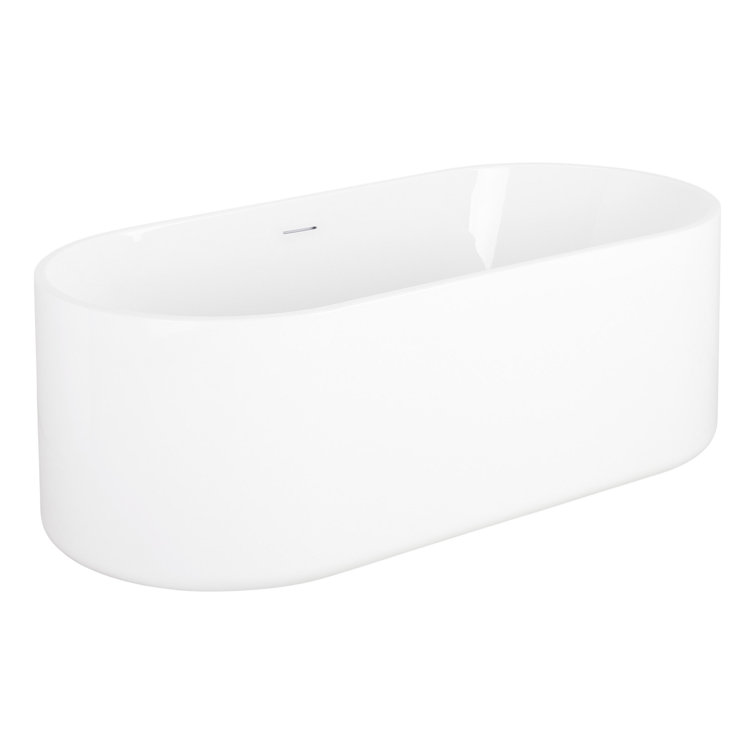 Conroy 67" Glossy White Acrylic Freestanding Soaking Bathtub