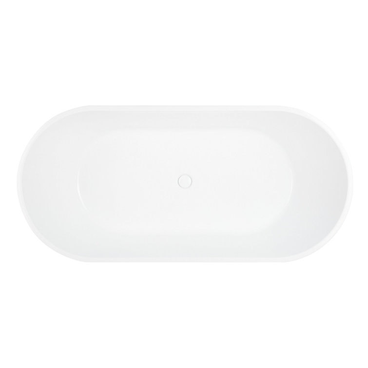 Conroy 67" Glossy White Acrylic Freestanding Soaking Bathtub