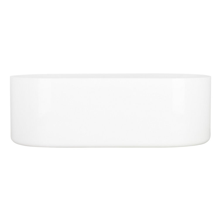 Conroy 67" Glossy White Acrylic Freestanding Soaking Bathtub