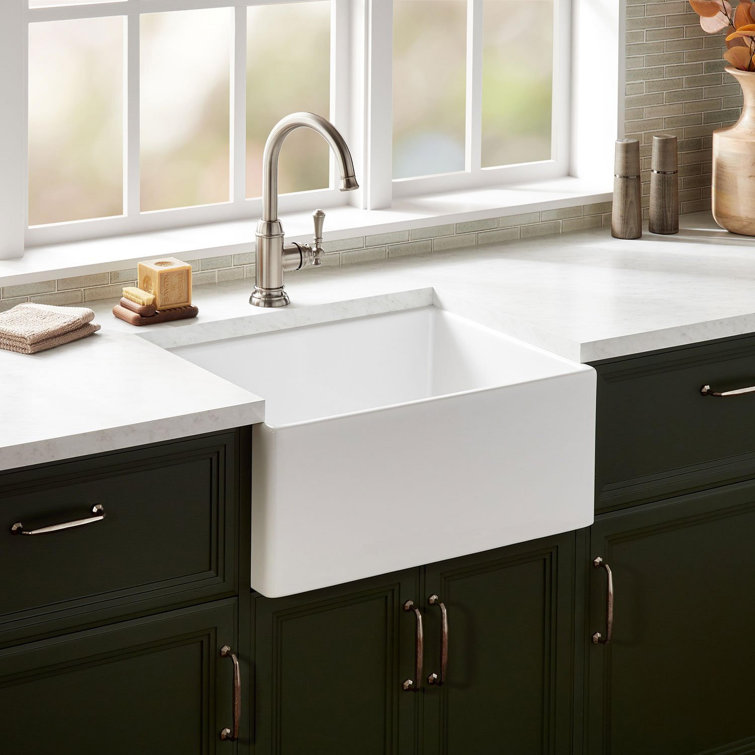 Rowena 24" White Fireclay Farmhouse Kitchen Sink