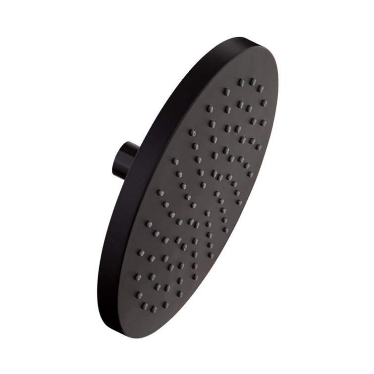 Matte Black Modern Round Rainfall Shower Head 2.5 GPM
