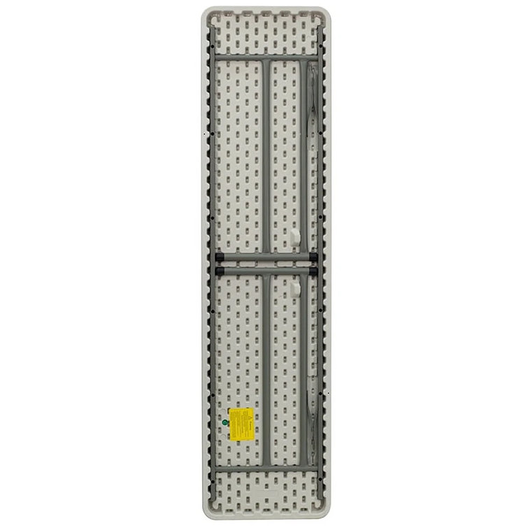 Versatile 72" Powder-Coated Gray Metal Folding Table for Indoor/Outdoor