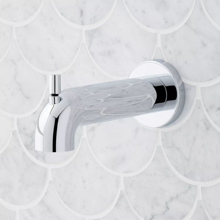 Lexia Chrome 6-7/8" Modern Integrated Diverter Tub Spout