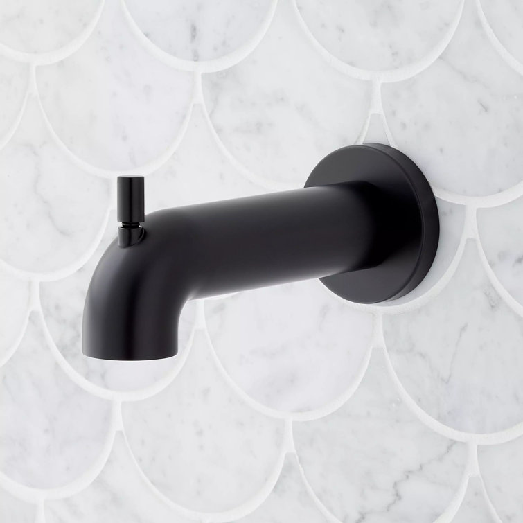 Matte Black Modern Integrated Diverter Tub Spout