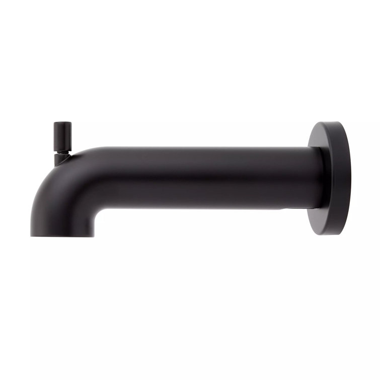 Matte Black Modern Integrated Diverter Tub Spout