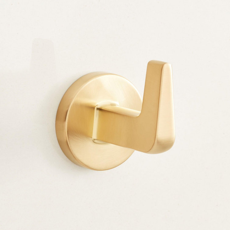 Brushed Gold Wall Mounted Metal J-Hook Robe Hook